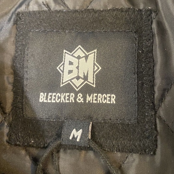 Bleecker & Mercer Jacket Men’s Medium Black Embroidered Varsity Streetwear - Picture 9 of 14